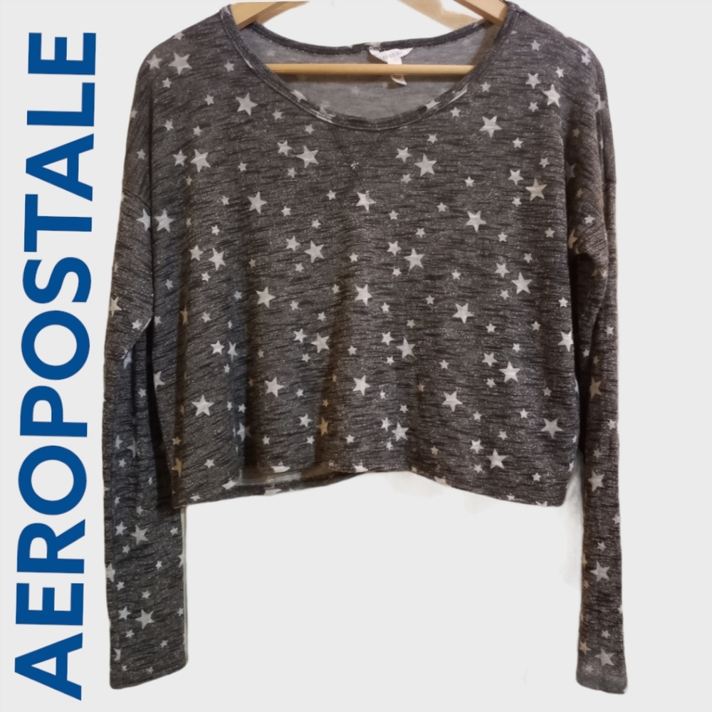 Aeropostale starry sheer crop top (860)